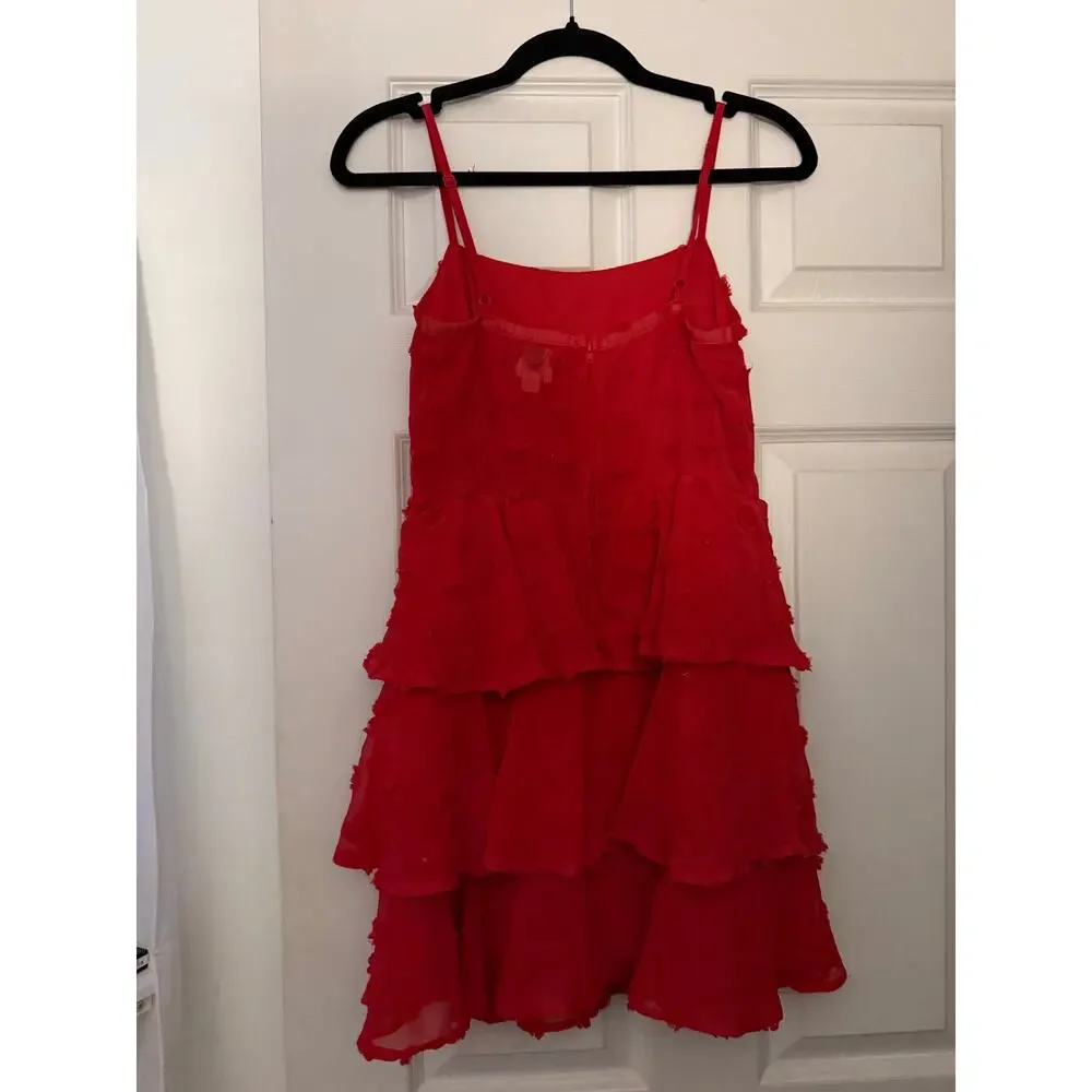 Fire Red Dress By Blue Rain Size Small - Picture 2 of 7